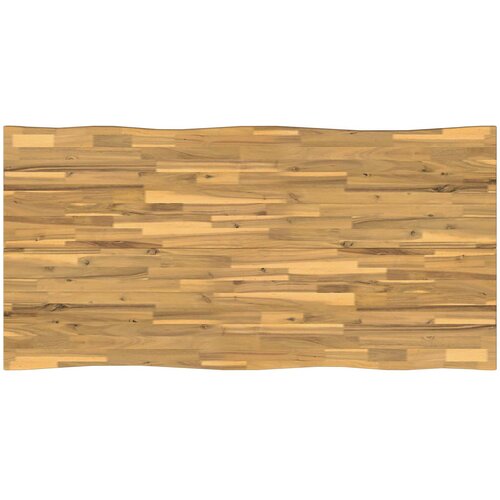  Stol za blagovanje s prirodnim rubom 160 x 90 x 75 cm Bijela Slike