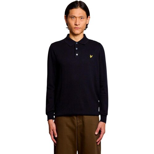Lyle &amp;amp; Scott Puloverji Cotton Merino Long Sleeve Knit 263MLSKN2113VC Črna Slike