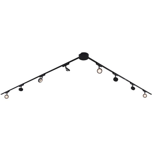 QAZQA Modern railsysteem met 8 spots zwart 1-fase - Magnetic Lance Cene
