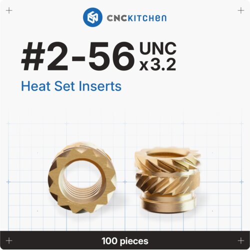 CNC Kitchen threaded inserts #2-56 unc, #2-56 x 3.2 (100 kom) Cene