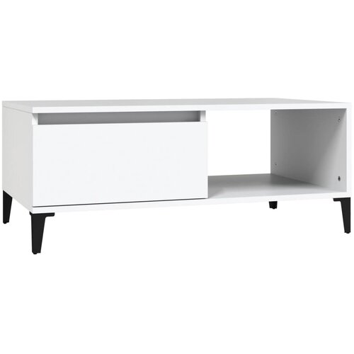 Maison Chic Klubska mizica - kavna mizica - Nizka mizica bela 90x50x36,5 cm inženirski les, (21754761) Cene