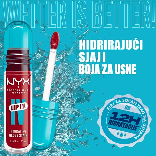 NYX Professional Makeup Lip IV dolgoobstojni sijaj za ustnice z vlažilnim učinkom odtenek Cherry Drenched 5 ml Slike