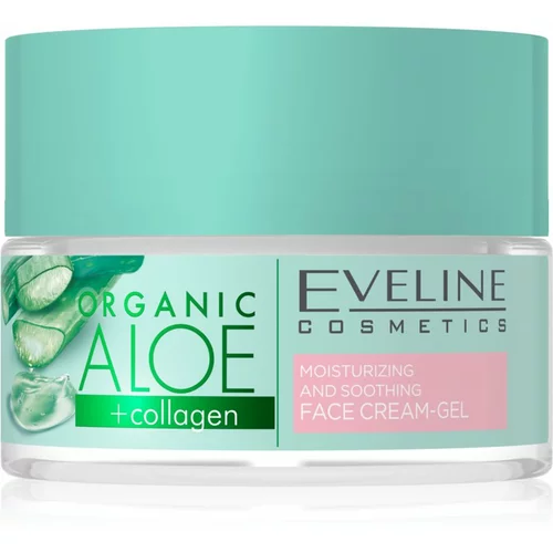 Eveline Cosmetics Organic Aloe+Collagen aktivna intenzivno vlažilna gel krema s pomirjajočim učinkom 50 ml