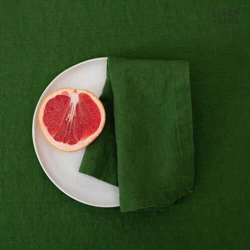 Linen Tales Lanen namizni tekač 40x200 cm True Green &amp;ndash; Slike