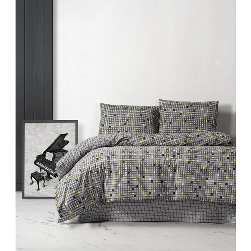  Dama - Yellow Yellow Ranforce King Quilt Cover Set (FR) Cene