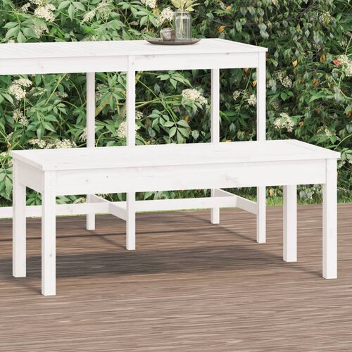 vidaXL Vrtna klop bela 109x44x45 cm trdna borovina Cene