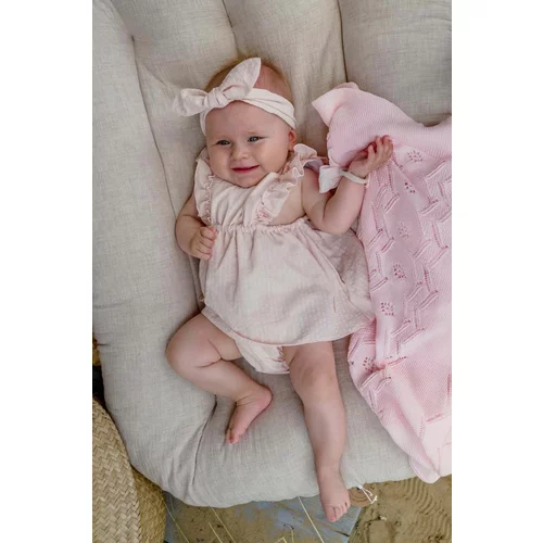 Jamiks Pamučna haljina za bebe boja: narančasta, mini, širi se prema dolje