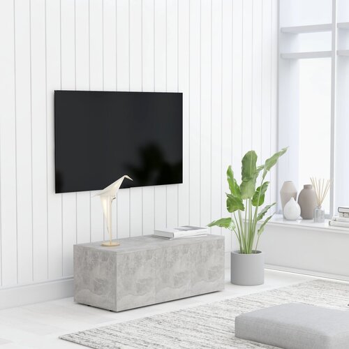 VidaXL TV omarica betonsko siva 80x34x30 cm iverna plo&amp;scaron;ča Slike