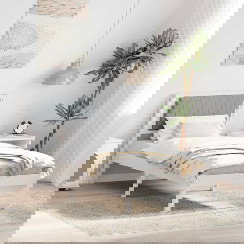 VidaXL Krevetni okvir s tapiciranim uzglavljem Svijetlo siva Slike