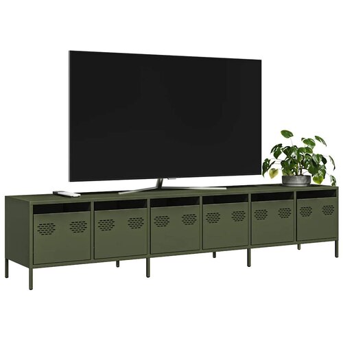 vidaXL TV omarica olivno zelena 202x39x43,5 cm hladno valjano jeklo Cene