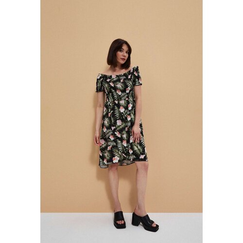 Marisse Dress With A Floral Motif L-Su-3757 Black Cene