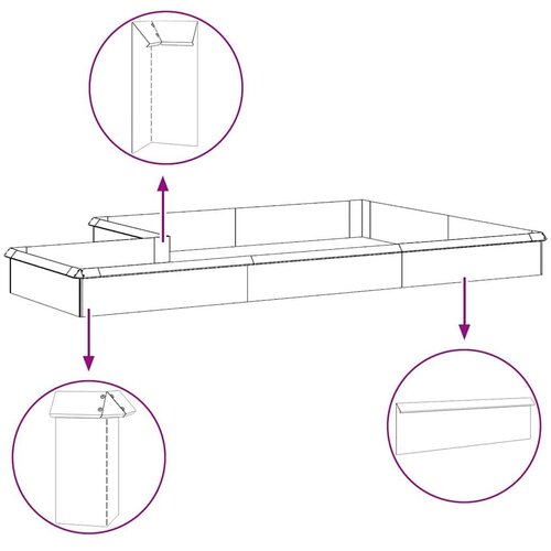 VidaXL Ograda protiv puževa 4 pcs Rđa 100 x 3,5 x 25 cm Slike