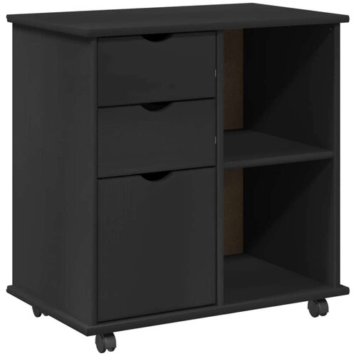  Mobilni ormar Crna 63 5 x 39 x 65 5 cm Čvrsto borovo drvo - Crna Slike