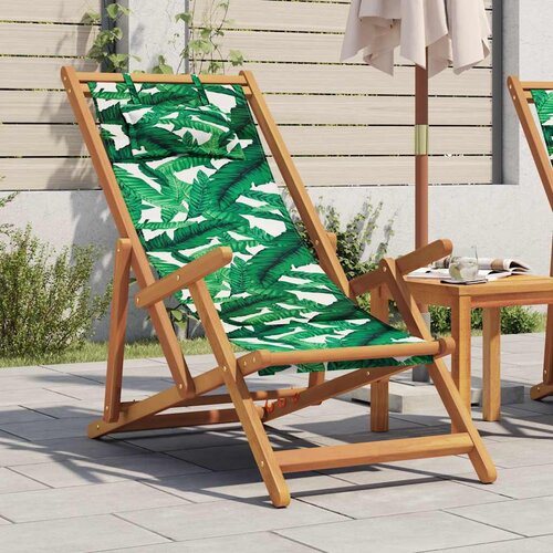  Sklopiva stolica za plažu uzorak li&scaron;ća od eukaliptusa i tkanine Cijene