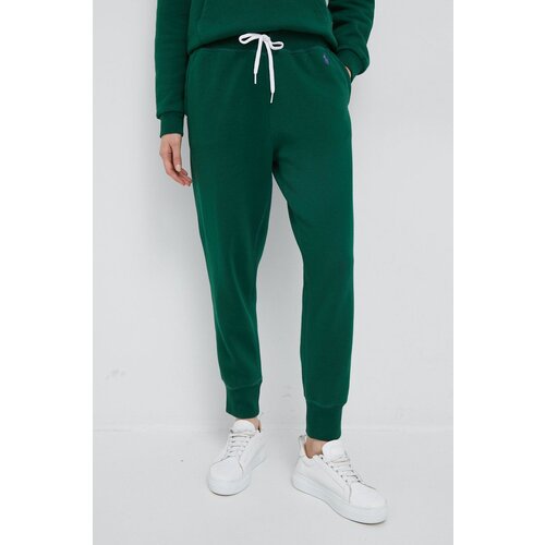 Polo Ralph Lauren Donji dio trenirke za žene, boja: zelena, glatki materijal Slike
