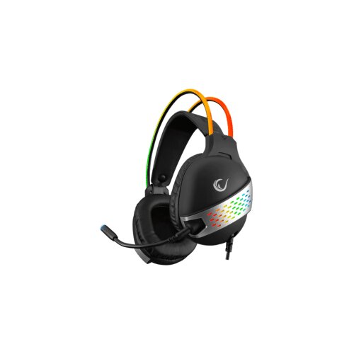  Slu&amp;scaron;alice sa mikrofonom gaming RAMPAGE RM-K37 BLACK EAGLE BLACK USB 7.1 RGB RGB Headband In Line Wire Control Detachable Mic Slike