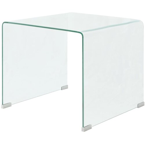 VidaXL Klubska Mizica iz Kaljenega Stekla 49,5x50x45 cm Prosojna, (20797340) Slike