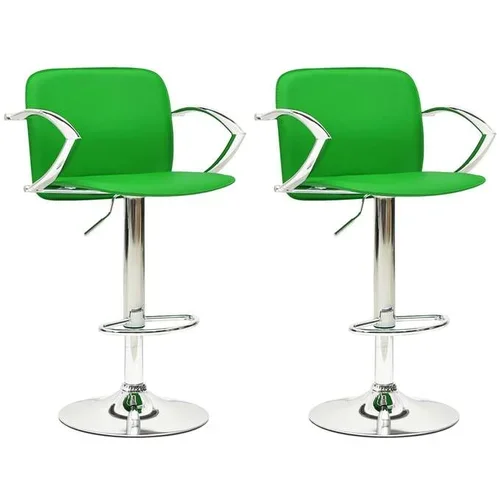  Barski stolčki 2 kosa zeleno umetno usnje
