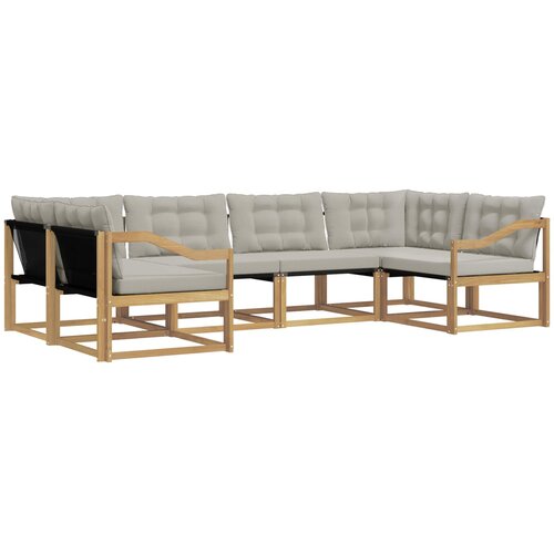 Set vanjskih sofa 6 kom. Bijela i svjetlosiva Smeđa 325 x 166,5 x 73 cm Slike