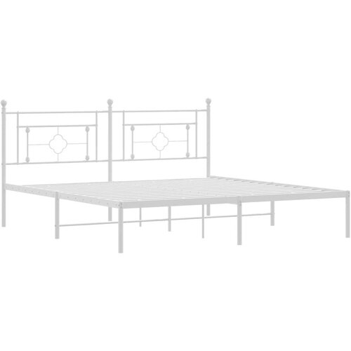 VidaXL Metalni okvir za krevet s uzglavljem bijeli 183x213 cm Slike