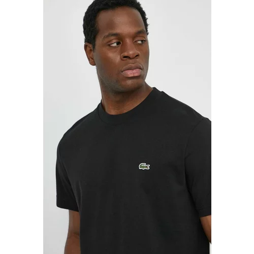 Lacoste Bombažna kratka majica moški, črna barva