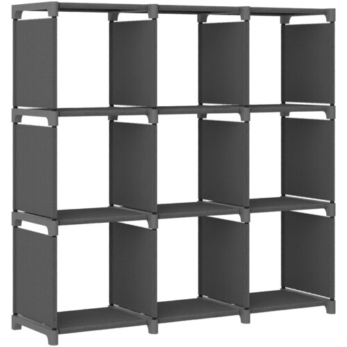 VidaXL regal z 9 kockastimi policami siv 103x30x107,5 cm blago Slike