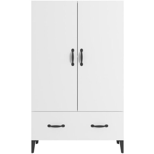  Visoka komoda bijela 70 x 31 x 115 cm od konstruiranog drva Slike