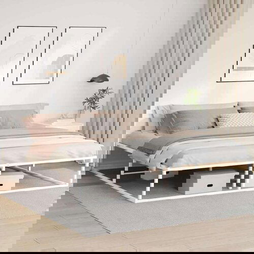 vidaXL Okvir kreveta s uzglavljem bez madraca bijeli 200x200 cm Cene
