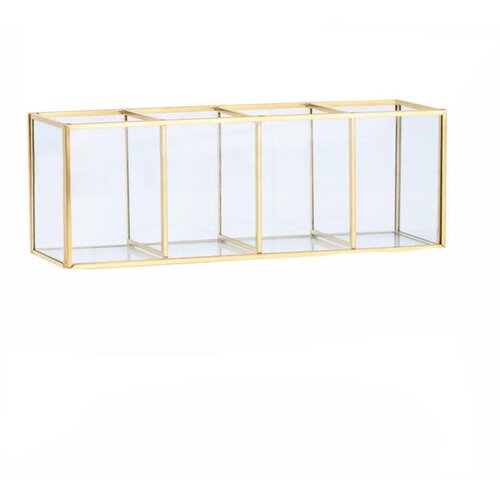 INF Eleganten Stekleni Organizator s Predali - Medeninast Okvir, &amp;Scaron;tiri Sekcije, (5000158061) Slike