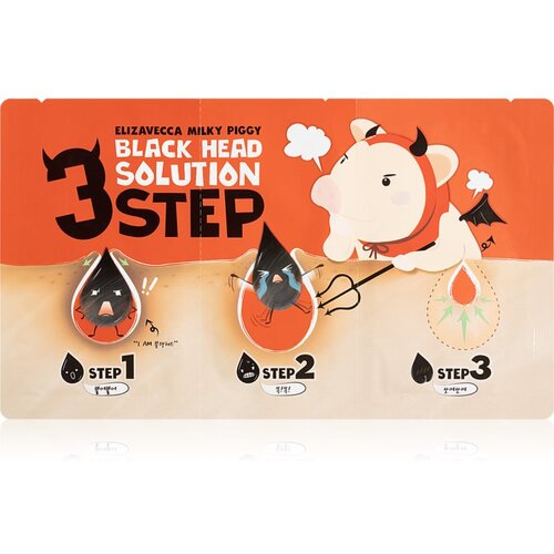 Elizavecca Milky Piggy 3 Step Black Head Solution trifazna nega proti črnim pikicam Slike