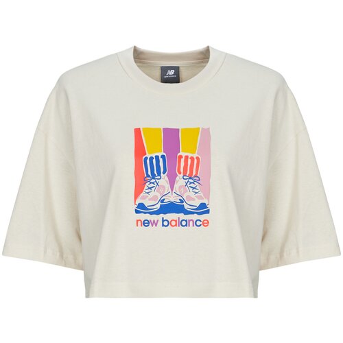 New Balance Majice s kratkimi rokavi ATHLETICS GRADIENT SHOES T-SHIRT Bež Slike