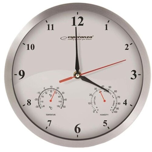 Esperanza EHC008W Mechanical Wall Clock, Round, White Cijene