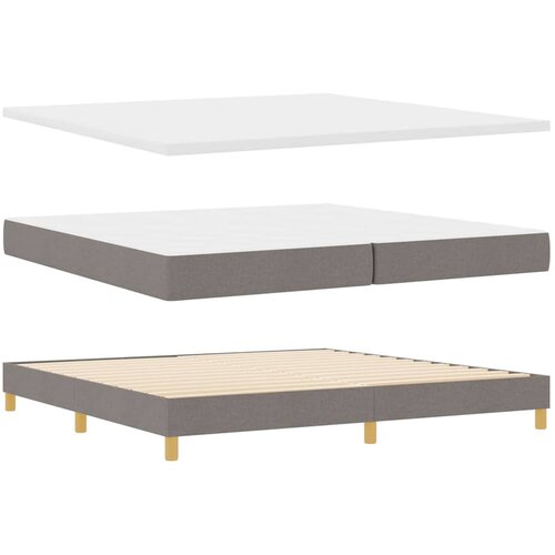 vidaXL Postelja z vzmetnico z vzmetnico Taupe 200 x 200 cm blago, (5000128240) Cene