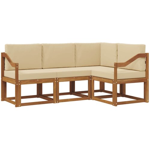  Set vanjskih sofa 4 kom. Prirodna i bež Smeđa 185,5 x 126,5 x 73 cm Slike