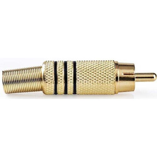 Nedis CAGP24900BK, RCA konektor, Ravni, Mu&scaron;ki, Pozlaceni, Lemljeni, Pre&egrave;nik ulaza: 7,0 mm,Metal 1kom Cene