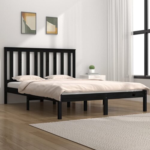 Furnova Posteljni okvir črn iz trdne borovine 140x190 cm, (21940996) Slike