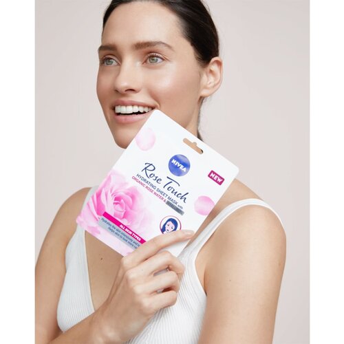 Nivea Rose Touch Hydrating Sheet Mask maska za obraz 1 ks za ženske Cene