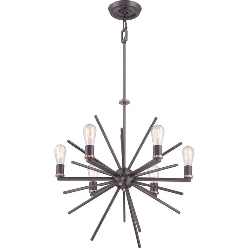 Elstead Lighting Elstead Carnegie Stropna svetilka s 6 lučmi, zahodnjaška, bronasta, E27, (22098528) Cene