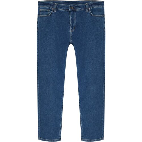 Trendyol Navy Blue Men&amp;#039;s Slim Fit Stretch Fabric Plus Size Jeans Slike