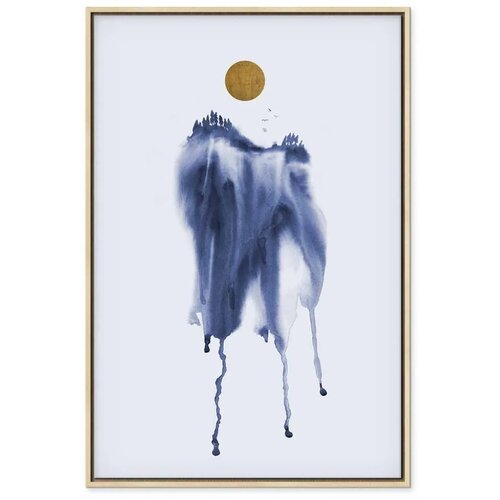  Slika - Forest in Watercolors (1-part) - Blue Hue Landscape Abstraction 60x90 Slike