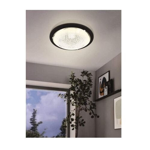 Eglo acolla 1 plafonjera/1, led, 11w, 950lm, prom 290, crna/staklo/kristali Slike