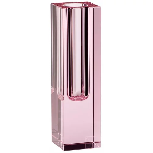 Hübsch ružičasta staklena vaza Crystal, visina 18 cm