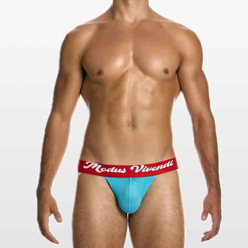 Modus vivendi muški jockstrap u tirkiznoj boji sa crvenim pojasom Cene