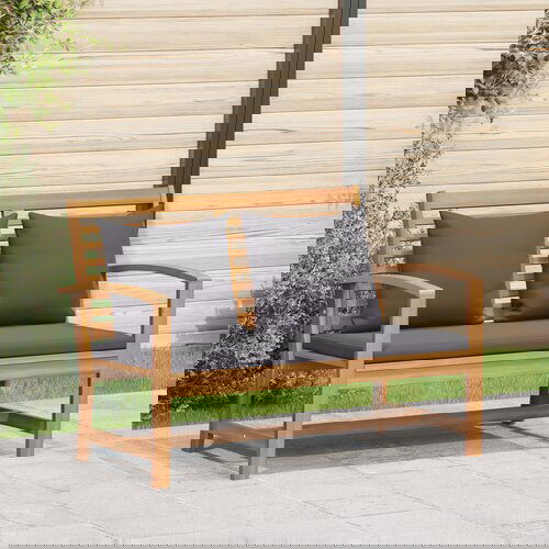 vidaXL Vrtna sedežna garnitura 2 pcs Rjava Trden tikov les Cene