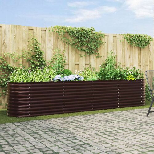  Vrtna Povišena Gredica Smeđa 400x80x81 cm Galvanizirani Čelik Cijene