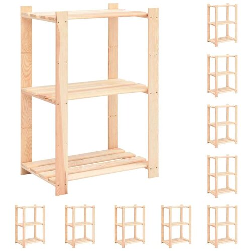 vidaXL Stalci za pohranu s 3 razine 10 kom 60x38x90 cm borovina 150 kg Cene