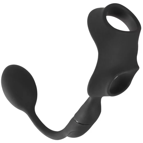 Rebel Cock Ring with RC Butt Plug Black