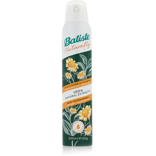 Batiste Naturally Green tea &amp;amp; Chamomile suhi &amp;scaron;ampon za upijanje prekomjernog lučenja sebuma i osvježenje kose 200 ml Slike