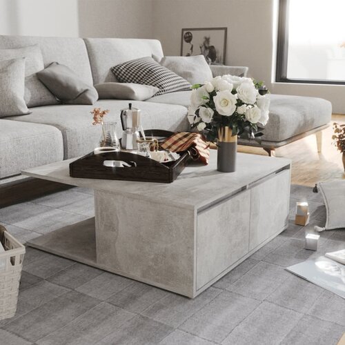  Stolić za kavu siva boja betona 80 x 80 x 31 cm od iverice Cijene