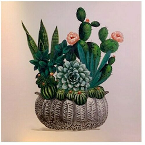 Bubola &amp;amp; Naibo Ručno oslikana slika (Materijal: Drvo, &amp;Scaron; x V: 30 x 30 cm, Kaktusi) Slike